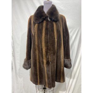 plucked mink brown stroller w/ sable collar (38507)